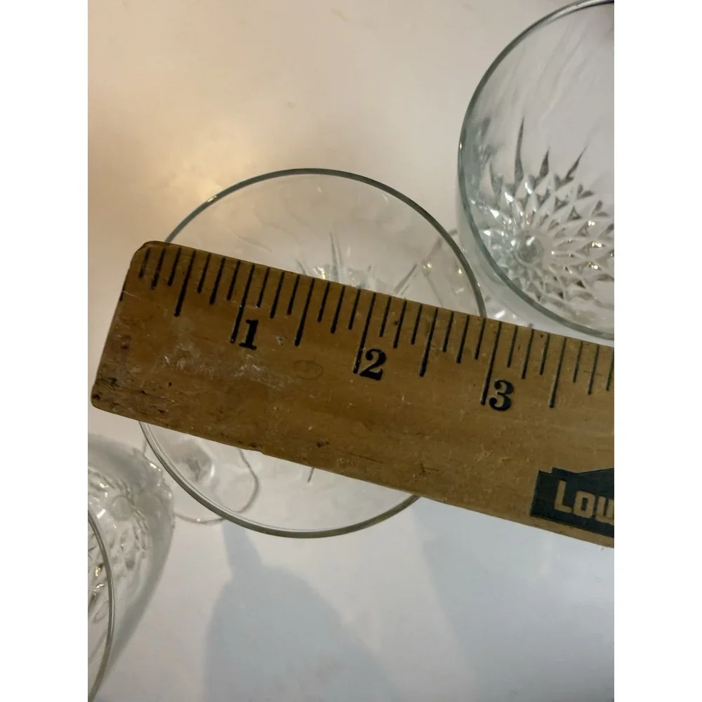 Set of 4 VINTAGE Luminarc Wine Water Glasses Vertical Cut Diamond Design